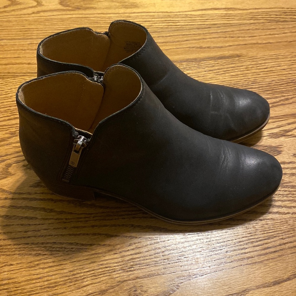 Lucky Brand Black Leather Ankle Boots